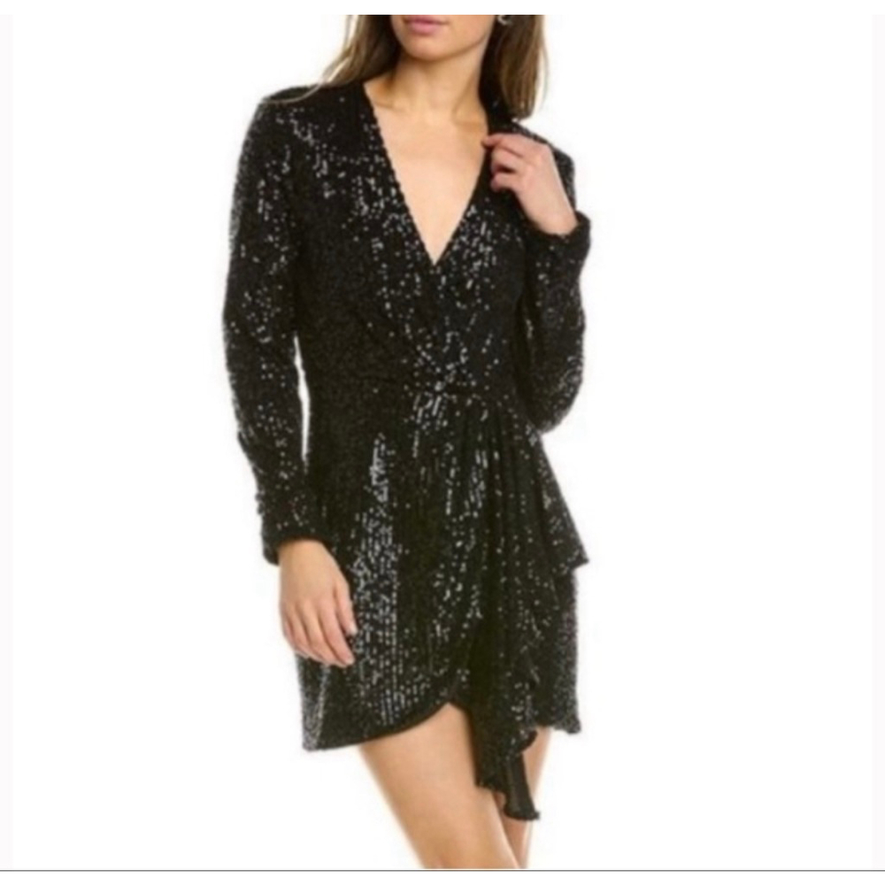 RONNY KOBO Jerry Sequin Black Cocktail Dress SZ S